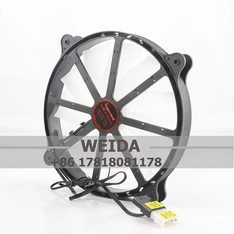 New Great Wall 24V 48V DC5V/12V 1.2/0.33A AC EC 20CM Large Size Silent Router Set Top Box Chassis USB ZY-2002512SL Cooling Fan