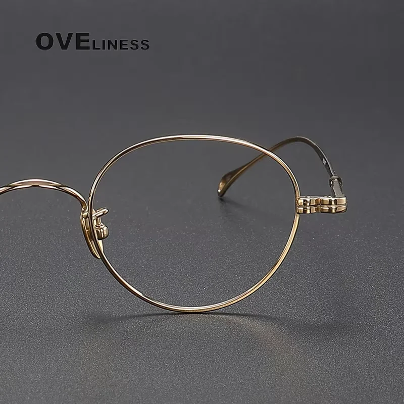 2025 pure Titanium Glasses Frame Men Round  Retro Eyeglasses Frame Women Korea Luxury Brand Eyewear