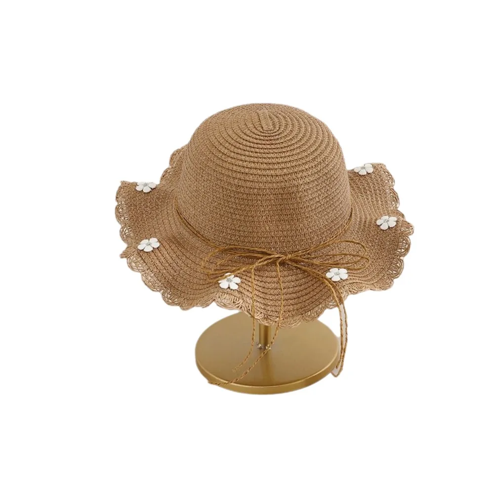 

New Flower Children Beach Hats Lace Sunshade Wide Brim Straw Hat Sun Protection Fisherman Hats