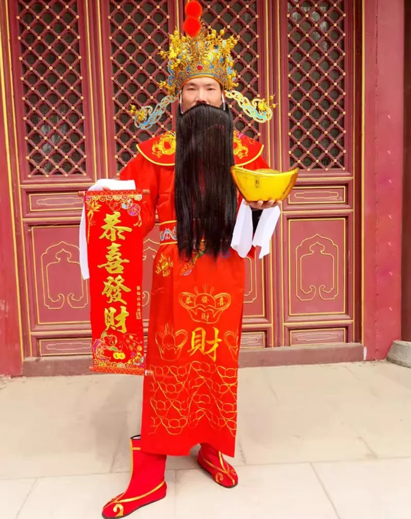 

Празднование Китайский Новый Год Багатство Бог Мамон Костюм Вечеринка Одежда Фестивальная Одежда Король Фортуны Косплей Хэллоуин Наряд