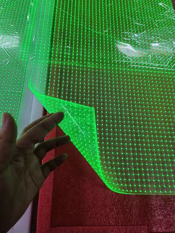 2024 hot product indoor outdoor transparent LED film screen PCB board flexible soft curved curtain transparent led screen