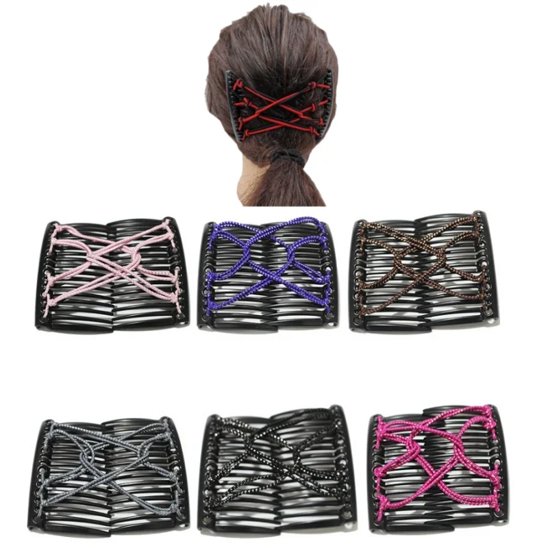 Vintage Creative Magic Hair Comb Elastic Rope Disc For Women Headwear Hair Clip Fashion Hair Accessoriees