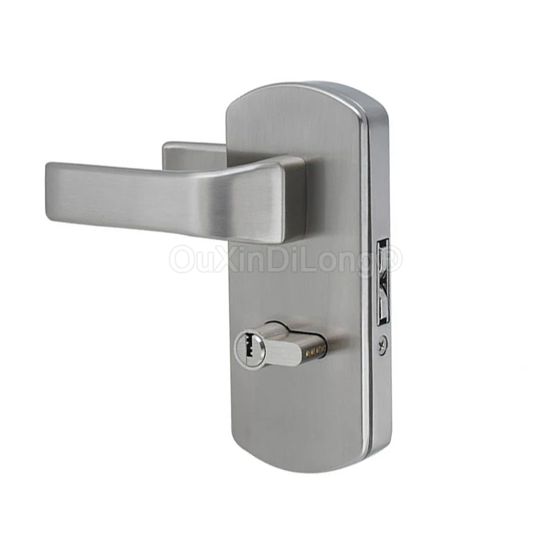 

1PCS Brushed Zinc Alloy Gate Door Handles Lock Entrance Glass Door Hook Locks Single/Double Door Lock for 12-15mm Glass GF1341