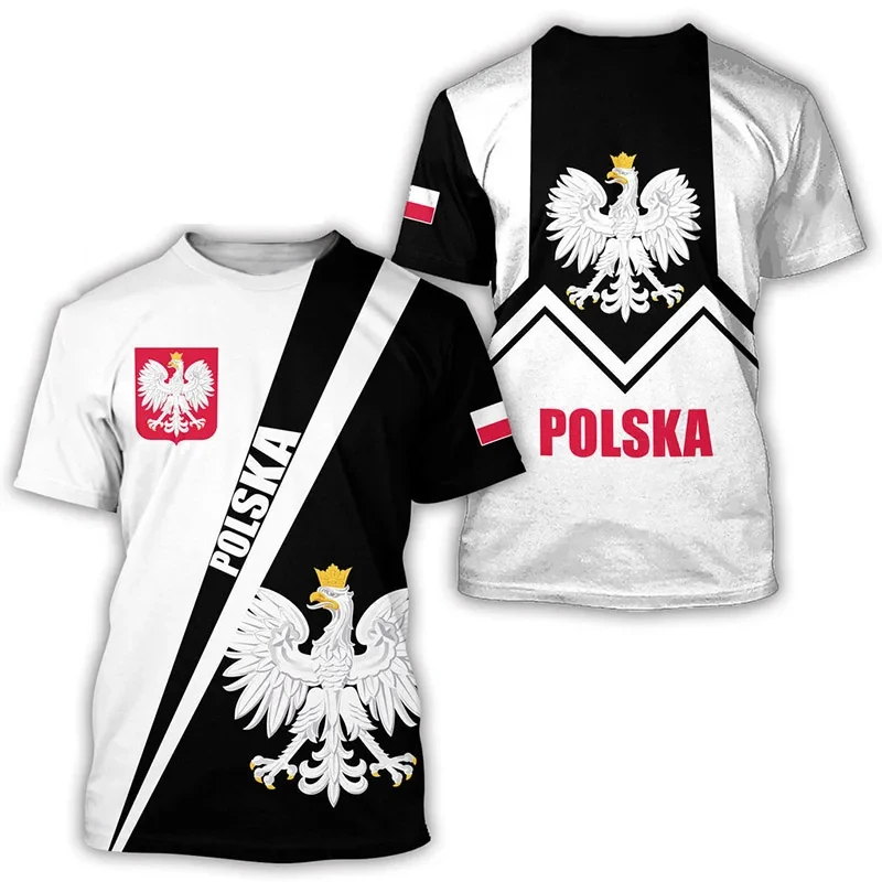 Poland T-Shirts Polish Flag 3D Print Streetwear Men Women Casual Fashion Oversized Short Sleeve T Shirt Kids Tees Tops Clothing image 2