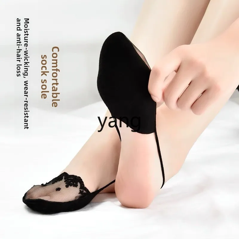 LMM suspender lace boat socks women's summer thin light mouth invisible high heels sandals socks