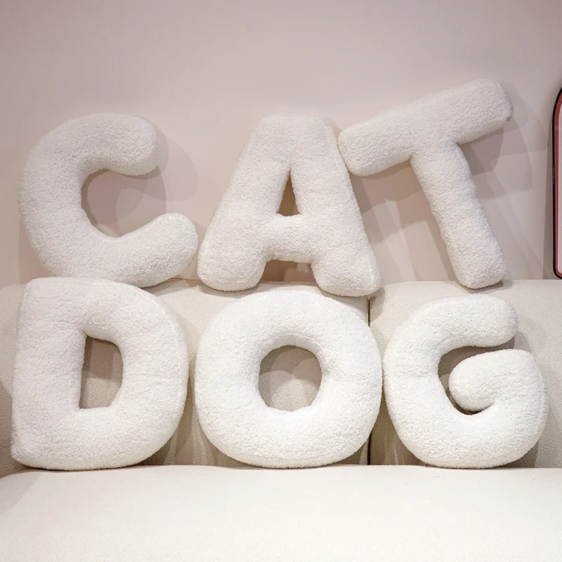 40CM Cartoon Englisch Buchstaben Plüsch Kissen Sofa Kissen Bett Kissen Lehre Worte Spiel Wohnzimmer Dekoration