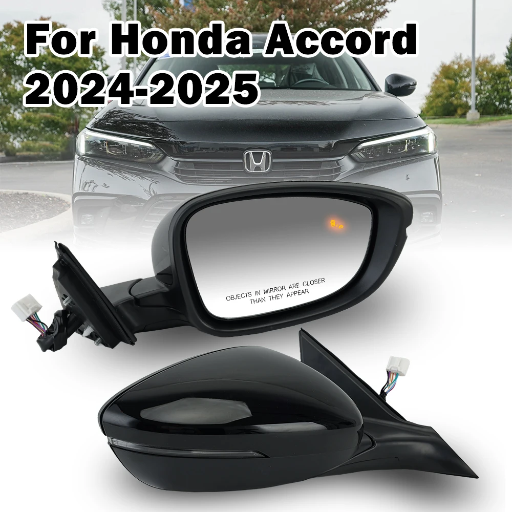 

Зеркало заднего вида в сборе для Honda Accord 2024 2025 8-контактный Американская версия со слепой зоной Автоматические Складные автомобильные аксессуары с подогревом