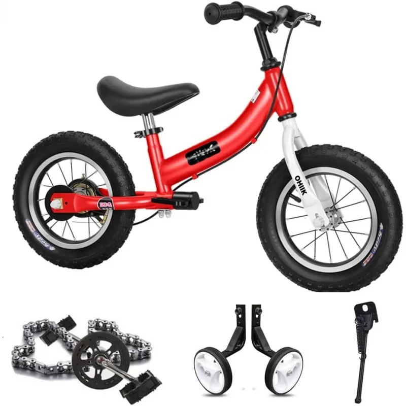 2 in 1 for 2 3 4 5 6 7 Years Old,Balance to Pedals ,12 14 16 inch Kids Bike,with Pedal kit,Training Wheels,Brakes