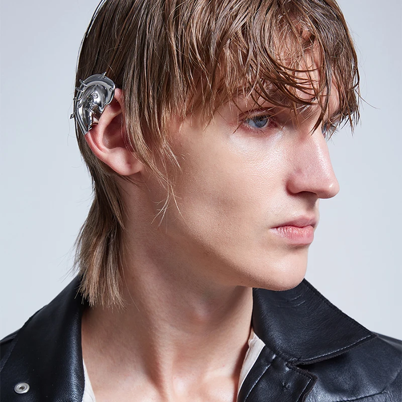ZHUHE Thorn Piercing Earrings Cyberpunk Style For Women And Men Jewelry Accessories