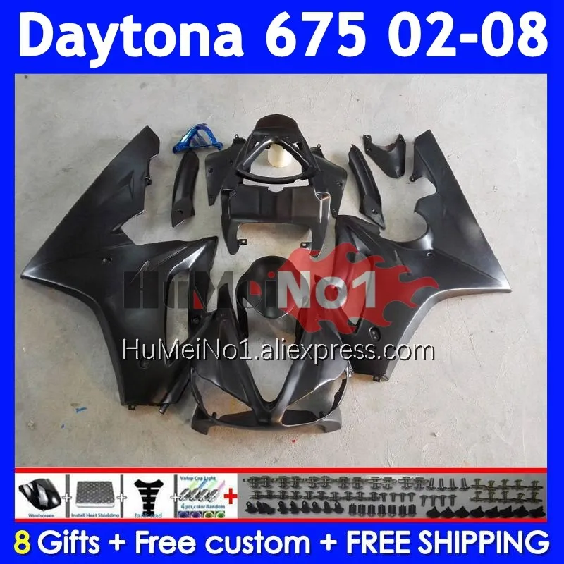 OEM Fairing For Triumph Daytona-675 Matte Black Daytona 675 02 03 04 05 321No.13 Daytona675 2002 2006 2007 2008 Injection Body