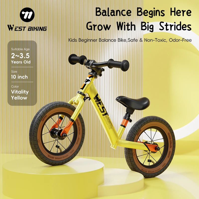 Bicicleta de equilibrio para niños WEST BIKING, bicicleta sin pedales para niños, bicicleta de entrenamiento para niños pequeños de 10/12 pulgadas, para niños y niñas, para montar al aire libre.