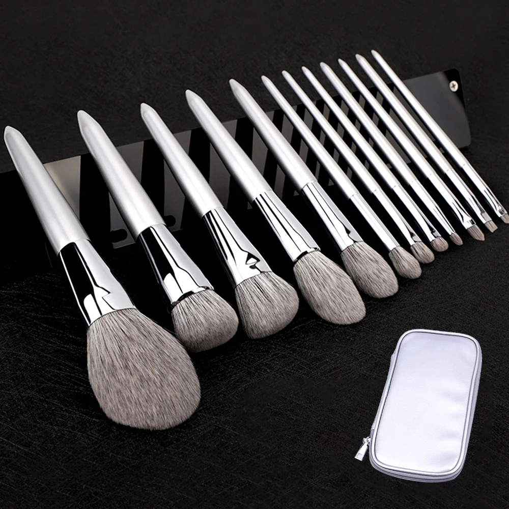 KLINA 12PCS Makeup Brushes Kit Professional Natural Goat Hair Foundation Powder Contour Eyeshadow Lip Make Up Tools For Women