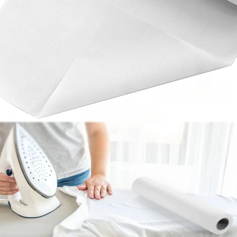 10 Yards/30 Yards*30 cm Weiß-Schwarzes Vliesstoff-Einlageband zum Aufbügeln, Polyester-Einlageband für DIY-Nähprojekte und Futter – Detail 4