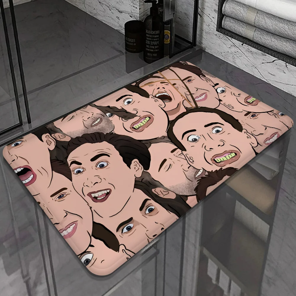 Nicolas Cage Face Hallway Carpet INS Style Soft Bedroom Floor House Laundry Room Mat Anti-skid Bedside Area Rugs