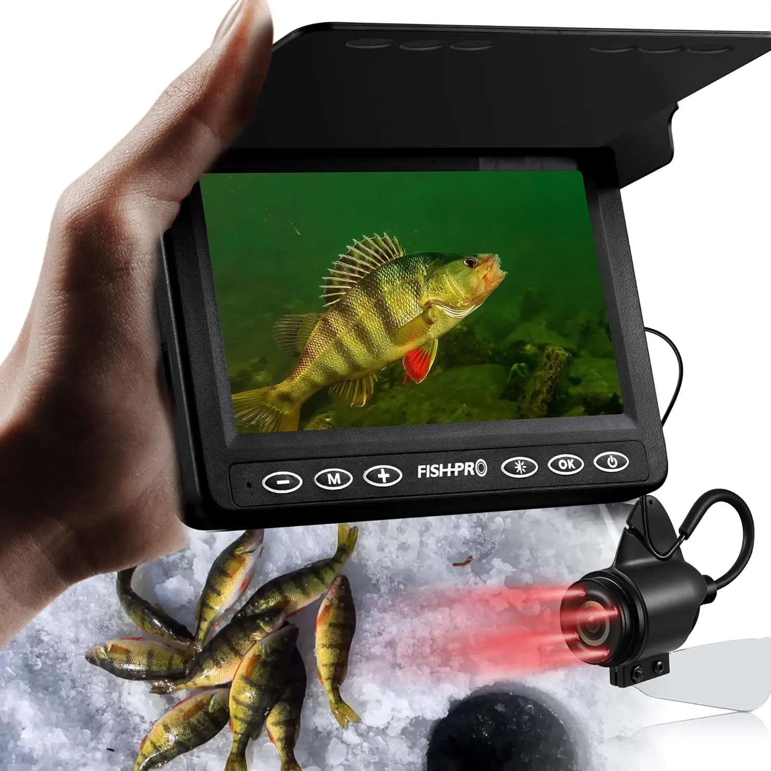 Fishing Camera - 4.3'' Ice Fishing Camera, 1000TVL(NO Need Learn) Fish Finder Gift for Men, 3-Grade IR, USB-C, 5,000mAh, 50ft Ca