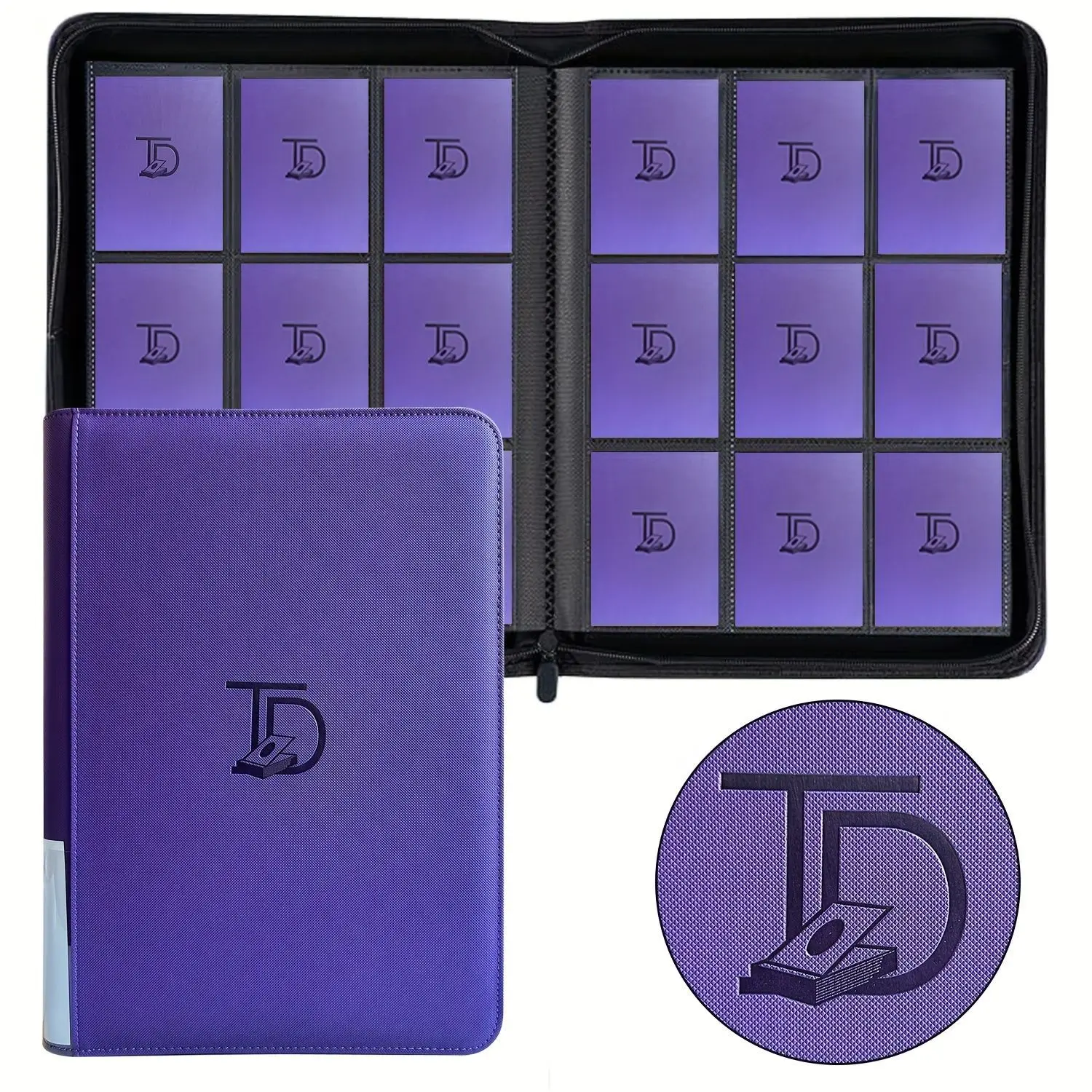 9 Pocket Zipper Card Binder 360 Cards Waterproof PU Side Label Acid-Free Trading Card Album for Yu-Gi-Oh TCG Game Collectible