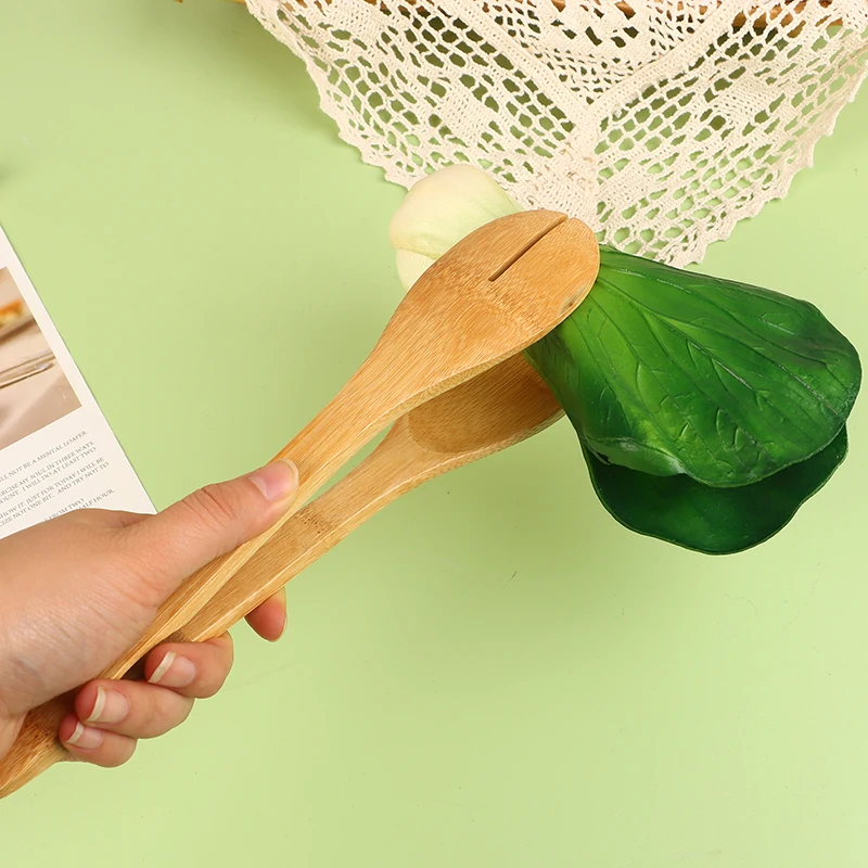 Pinzas de bambú para comida, barbacoa, ensalada, tostada, pastel, pastelería, Clip para té, pinzas de cocina de bambú útiles, Clip para pan y pastel, herramientas de cocina para el hogar