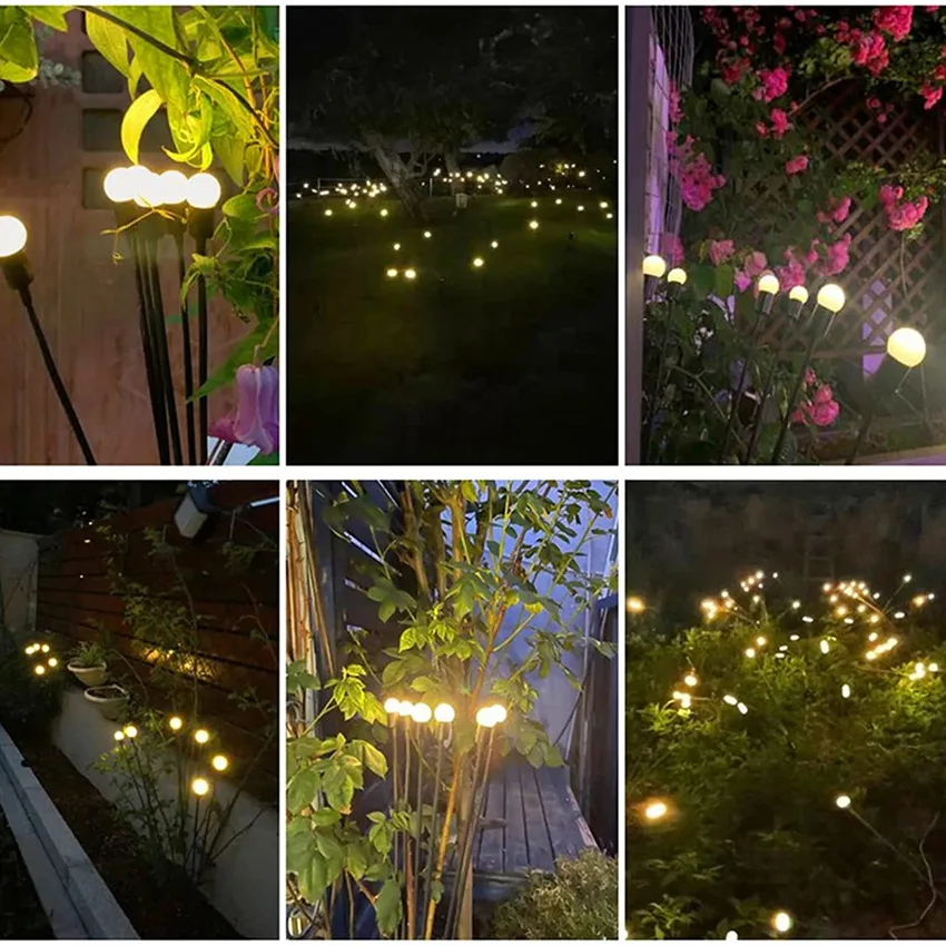 6 LED Solar Garden Lighting Solar Powered Firefly Lights Outdoor Garden Decoration Landscape Lights Firefly Lawn Lamps