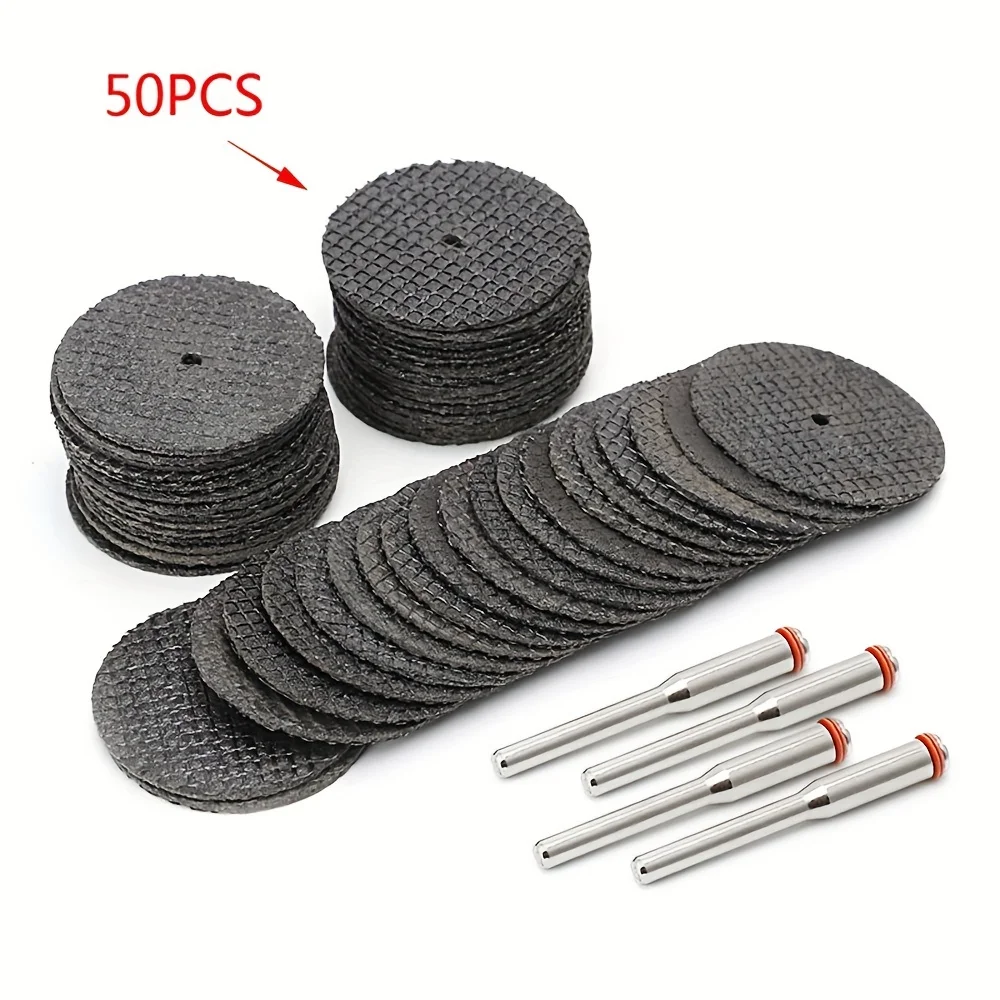 54Pcs Fiberglass Reinforced Cutting Wheels, 50Pcs 1 1/4 Inch Abrasive Cut Off Discs, 4Pcs 402 Mandrels Compatible with 426 426B