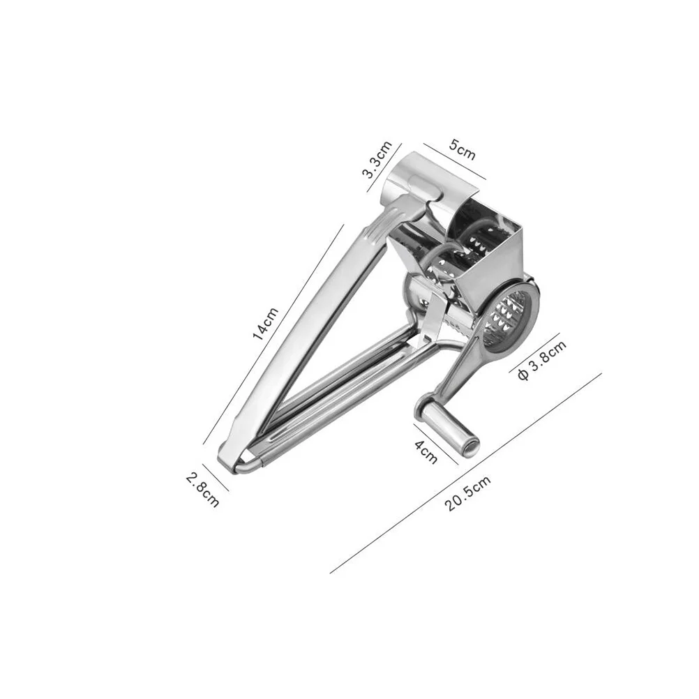 

1pc Stainless Steel Cheese Grater Hand Crank For Kitchen Garlic Chocolate Zesting Silver Rustproof Slicer Tool Kitchen