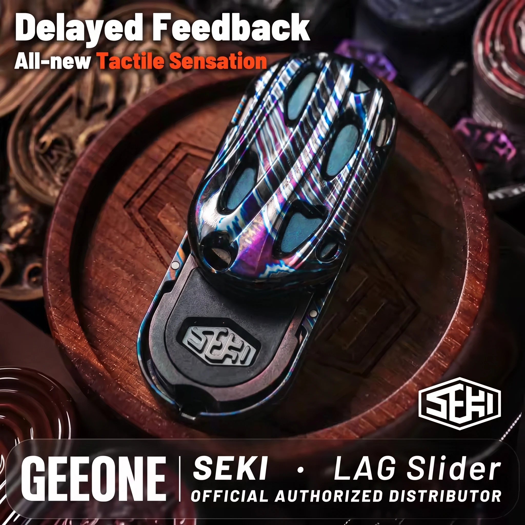 SEKI EDC LAG Fancy Push Slider Magnetic Fidget Slider Rotates Left And Right 360° Fidget Toys Adults Original Design Pocket Toy