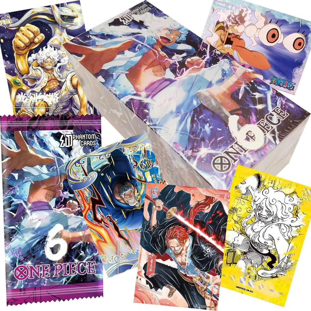 Anime One Piece Hot Blooded Collection Cards with English Monkey D. Luffy Creative Unique and Fun Grating Cards Christmas Gifts