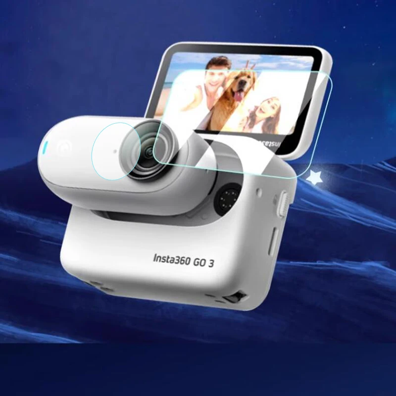 Cubierta protectora de pantalla de vidrio templado duro para Insta360 GO 3, lente de cámara de acción, película de pantalla LCD, funda GO3, accesorios