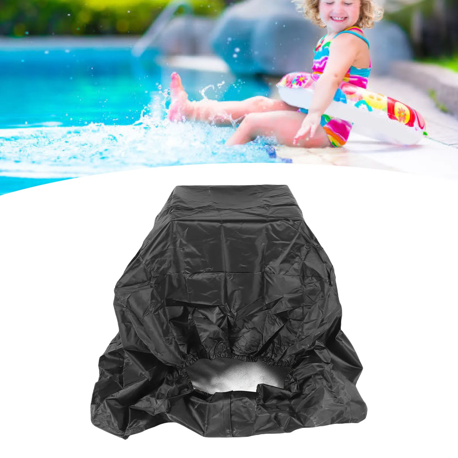 

Outdoor Pool Heater Cover Water Proof Winter Swimming Pool Heat Pump Cover 420D Oxford Fabric Silver Coated Black