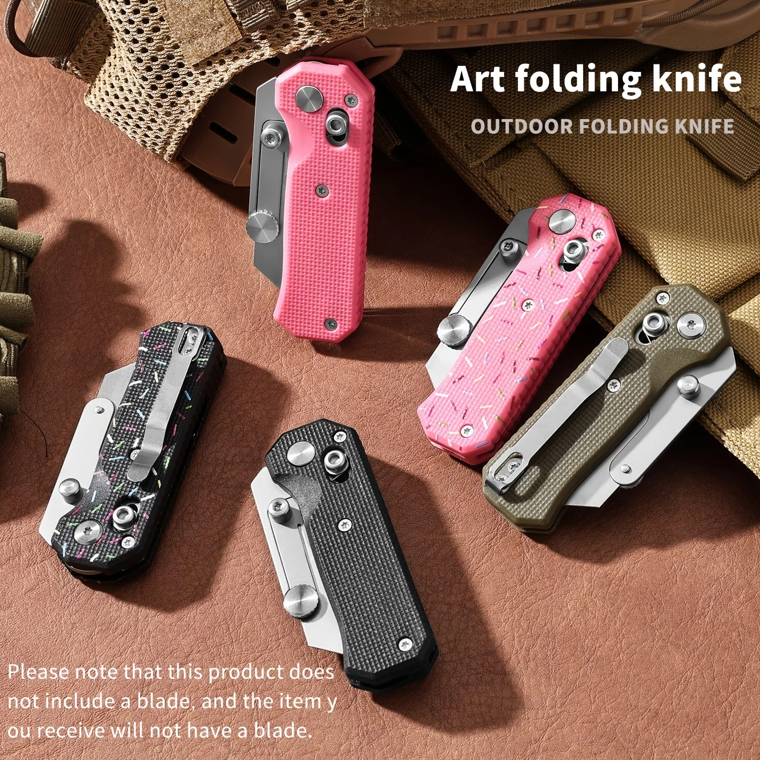 1 szt., 4 opcje kolorystyczne, Różowy nóż w kształcie pączka, Nóż składany, Nóż kieszonkowy outdoorowy, Kompaktowy i wykwintny design