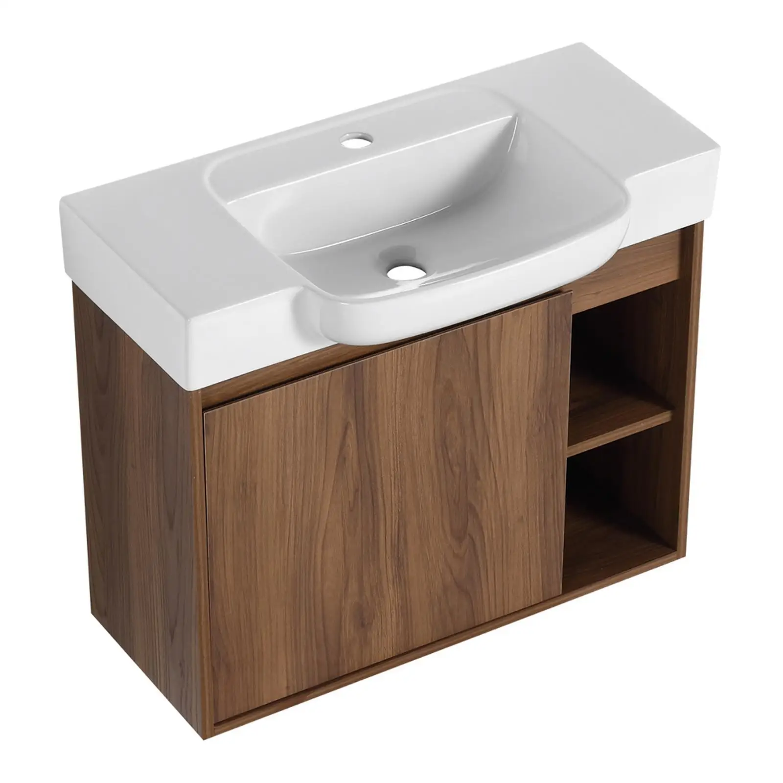Eco Friendly Bathroom Vanity with Storage White Ceramic Sink Floating Modern Bathroom Cabinet for Luxury Bathroom