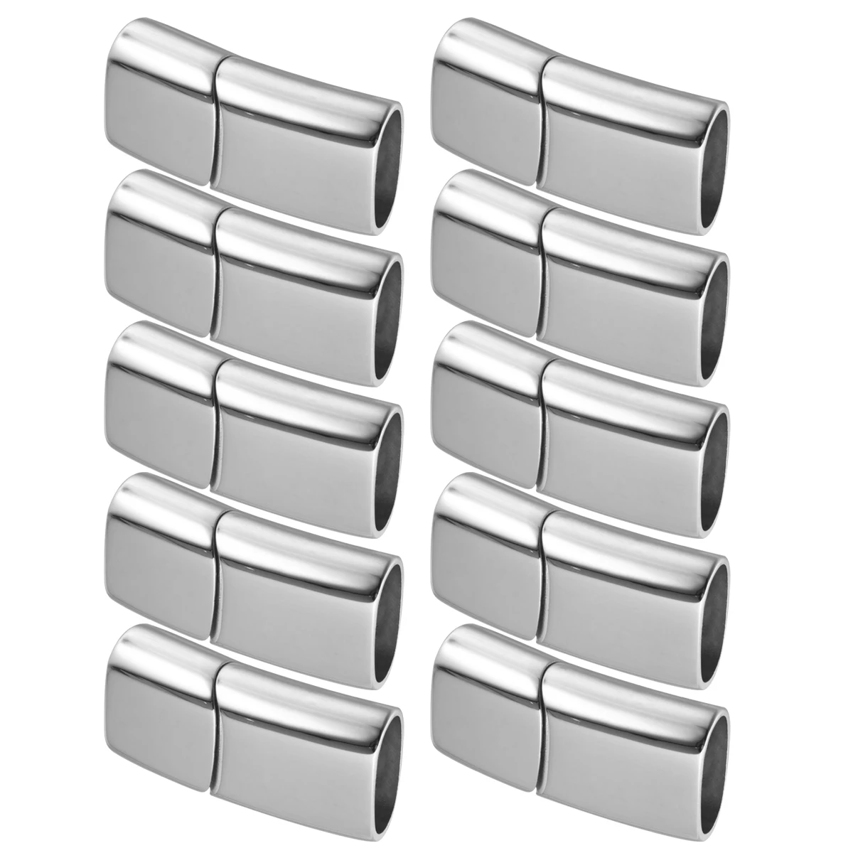

10 Pcs Stainless Steel Magnet Buckle Magnetic Clasps for Flat Cords Converter Fastener Bracelet Closure Bracelets Strapping
