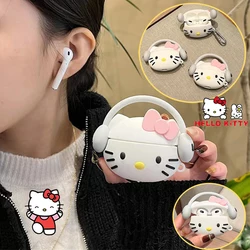 Sanrio Hello Kitty funda de auriculares para AirPods Pro 1 2 3 Auriculares inalámbricos con Bluetooth funda protectora suave de TPU funda de silicona de Anime