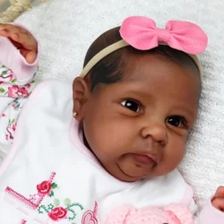 50cm Miley Reborn Dolls American Finished Dark Skin Lifelike 3D Skin Hand Detailed Painted Skin Visible Veins