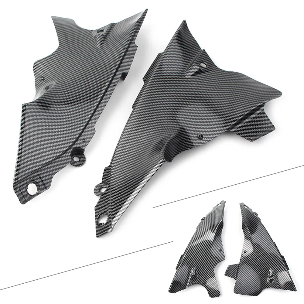 1Pair Motorcycle Front Dash Air Tube Trim Cover Carbon Fiber ABS Plastic For Yamaha YZF R1 2004 2005 2006