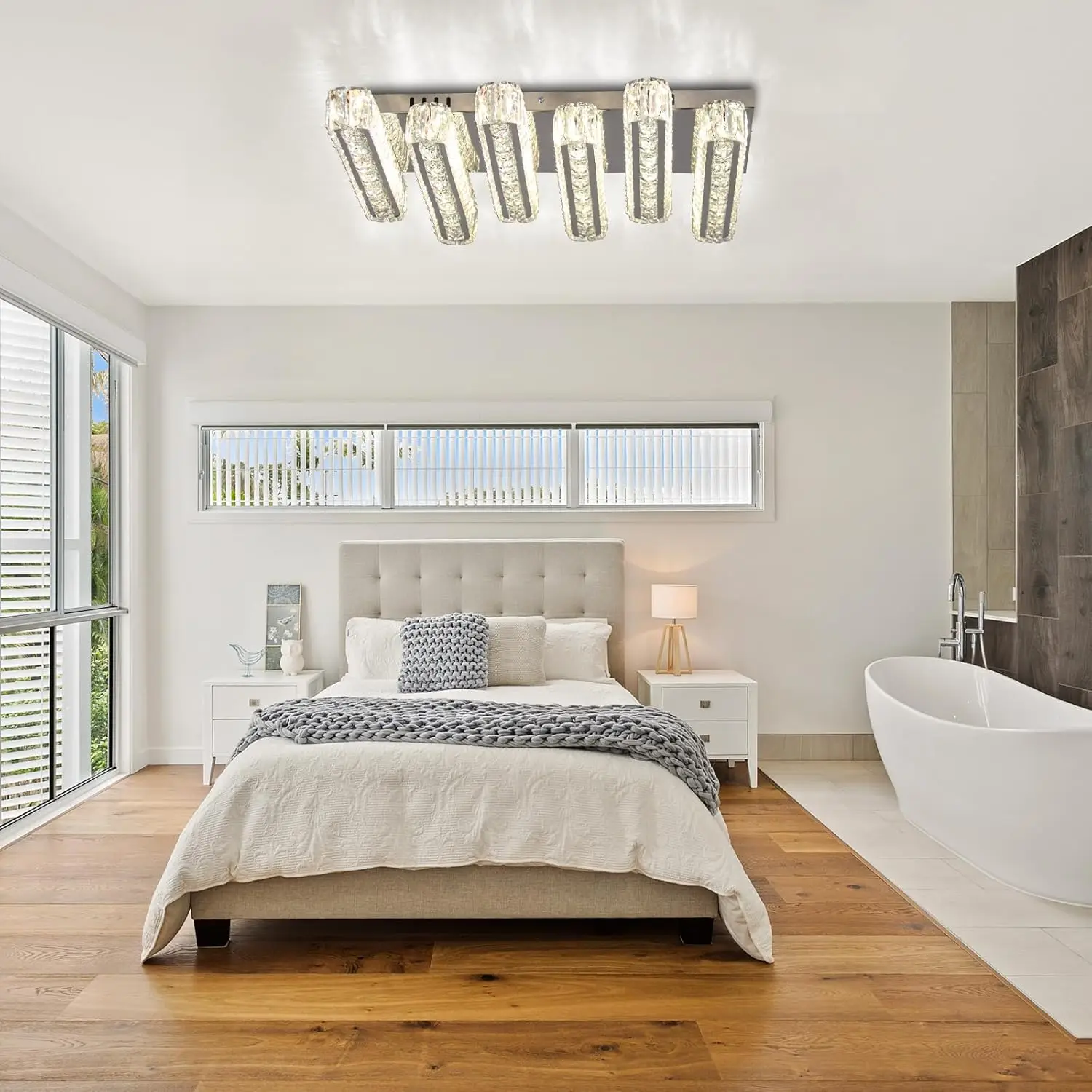 

Светодиодная люстра с регулируемой яркостью, светодиодный хрустальный потолочный светильник, 6 ламп, прямоугольник для скрытого монтажа, закрывающийся потолочный светильник, современная роскошь Islan