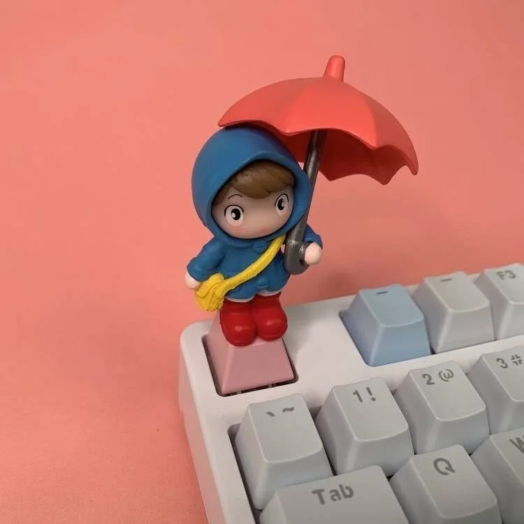 

1 Pcs Creative Personalized Keycap Hold An Umbrella Girl Cartoon Keycap for Cross Shaft Mechanical Keyboard Keycap