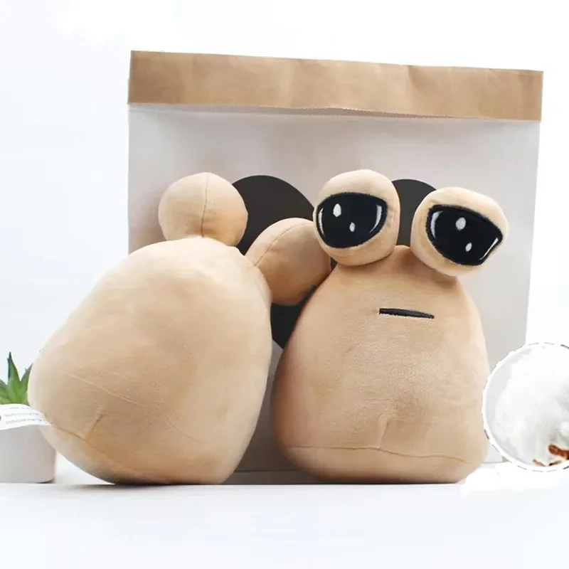 My Pet New Alien Pou Plush Cute Peripheral Triangle Square Brown Smiley Face Cute New Doll For Children Birthday Gifts Christmas