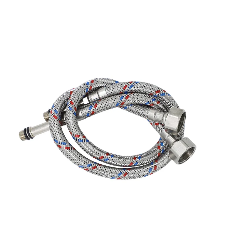 Braided Faucet Inlet Hose Stainless Steel Water Supply Line High Density Tight Weave Leakproof Flexible Tube Nut for Faucet