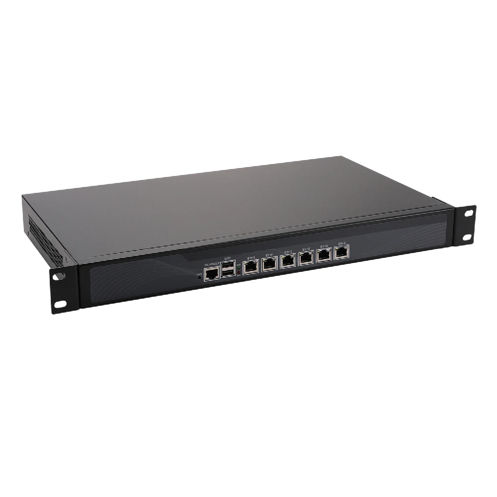 HUNSN Firewall,VPN,1U 19 Inch Rackmount,Mikrotik,RS09,Pfsense,OPNsense,Network Appliance,6 Gigabit Lan/2USB/COM/VGA/Bypass