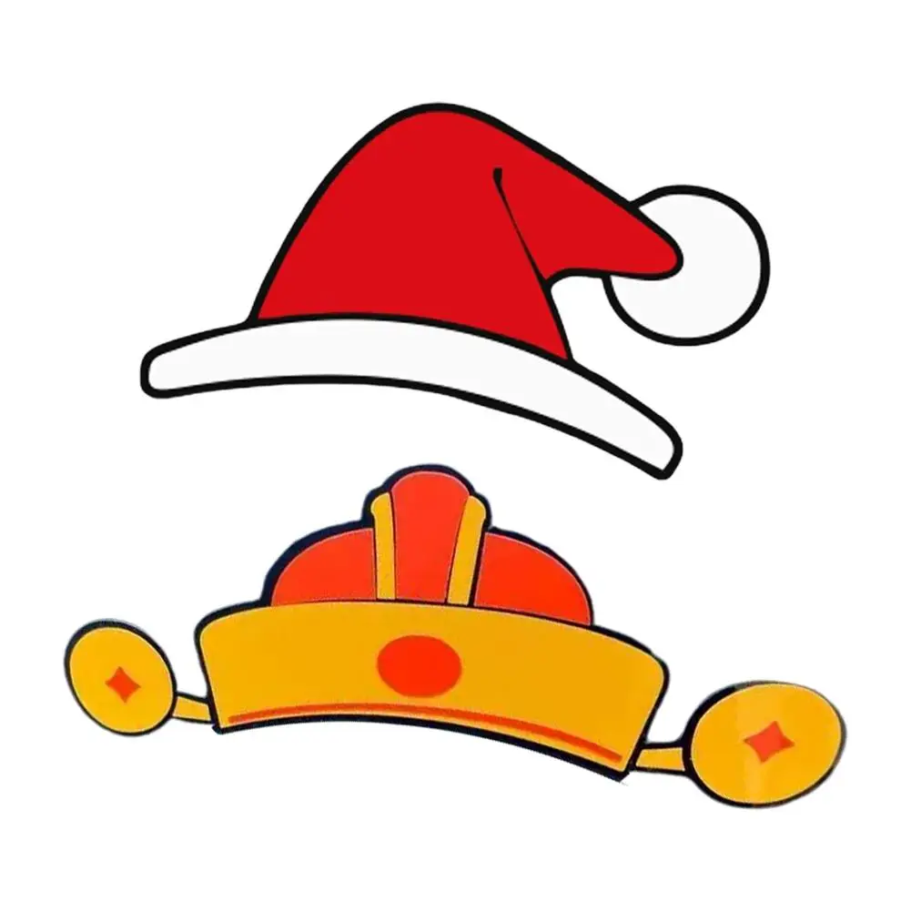 Christmas Hat For Tesla Logo Hat Sticker For Model 3/y Car Sticker Modified Cute Little Red Riding Hood Front Badge Decor