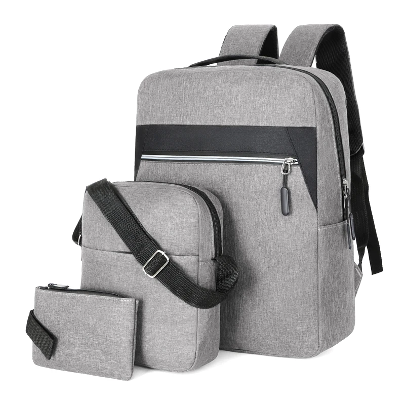 Unisex Large Capacity Multifunctional USB Clash Color 3 Piece Backpacks Wear-resistant Anti-scratch Breathable Bags school bag