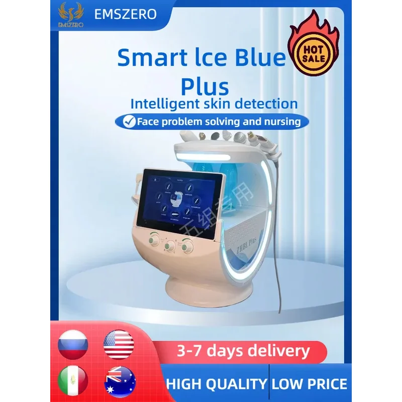 Best Smart Facial Care Machine Ice Blue 2025 Hydrofacial 7 in 1 Professional Portable Dermabrasion Newest