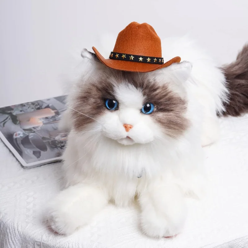 Adjustable Cat Dog Puppy Hat Party Holiday Decorative Small and Medium-Sized Pet Cowboy Hats with Five-Pointed Star Decoration