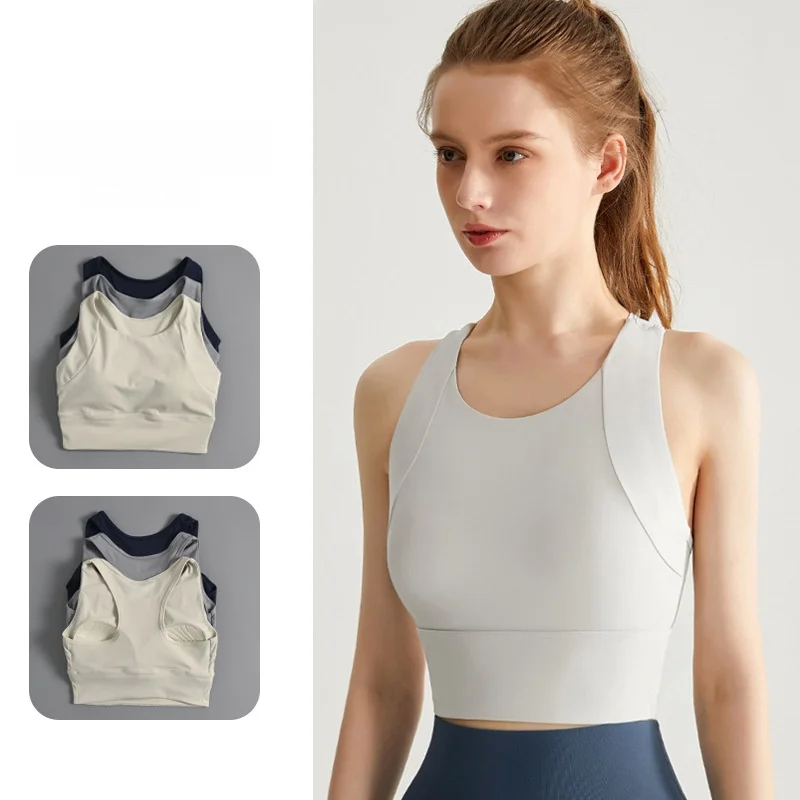 

Women's High-Strength Yoga Vest Sports Bra Breathable Slimming Push-Up Fitness Underwear Beautiful Back Shockproof Summer Top
