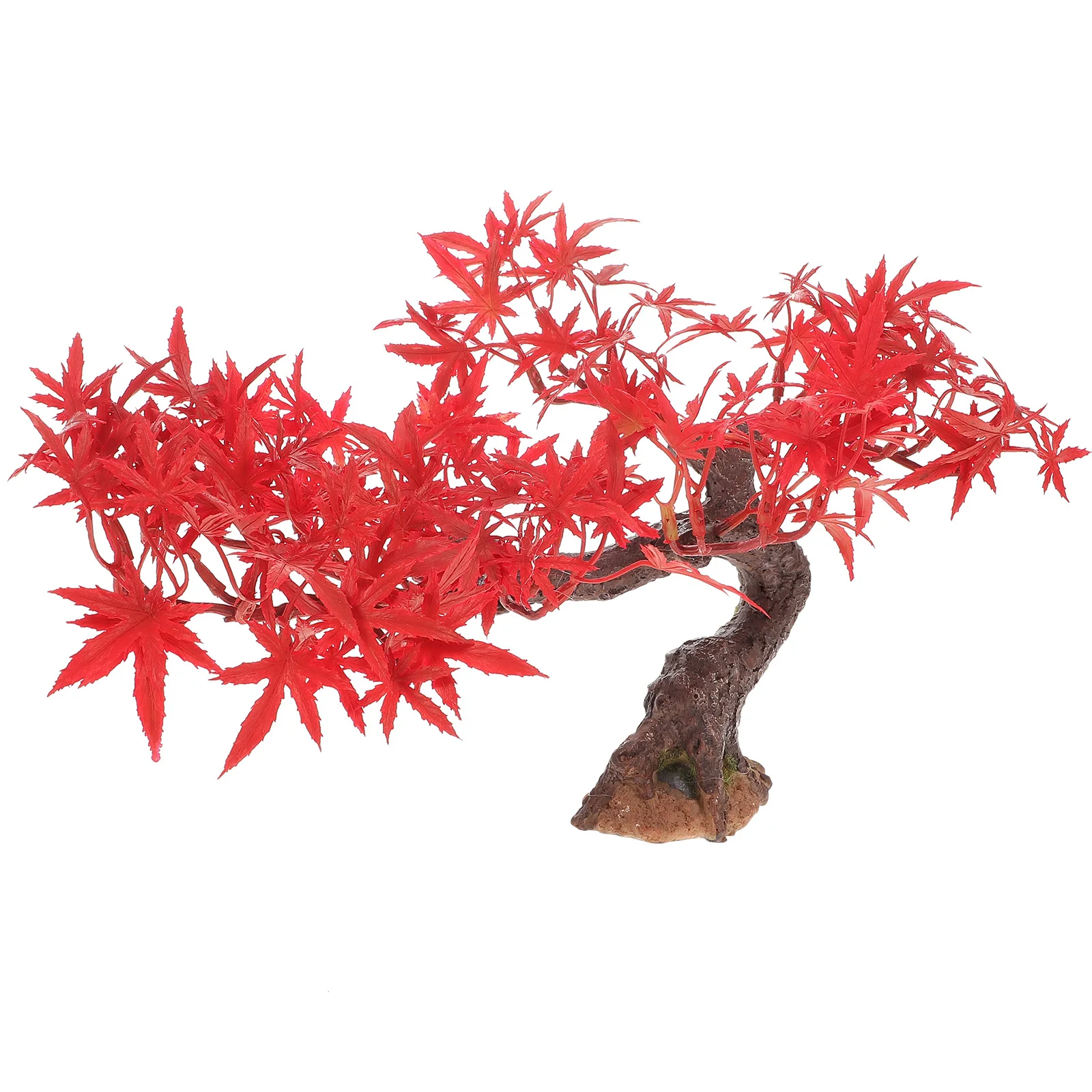 

Mini Red Maple Artificial Fake Small Decoration For Home Office Sand Table Desktop Adornments Resin Micro Landscape Ornament