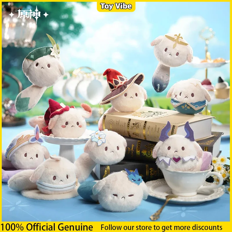 Image of Echte Genshin Impact Tea Party Companions Dodoco Weiche Anhänger-Blindbox, niedliche Puppe, Halloween- und Weihnachtsgeschenk für Anime-Fans im Erwachsenenalter