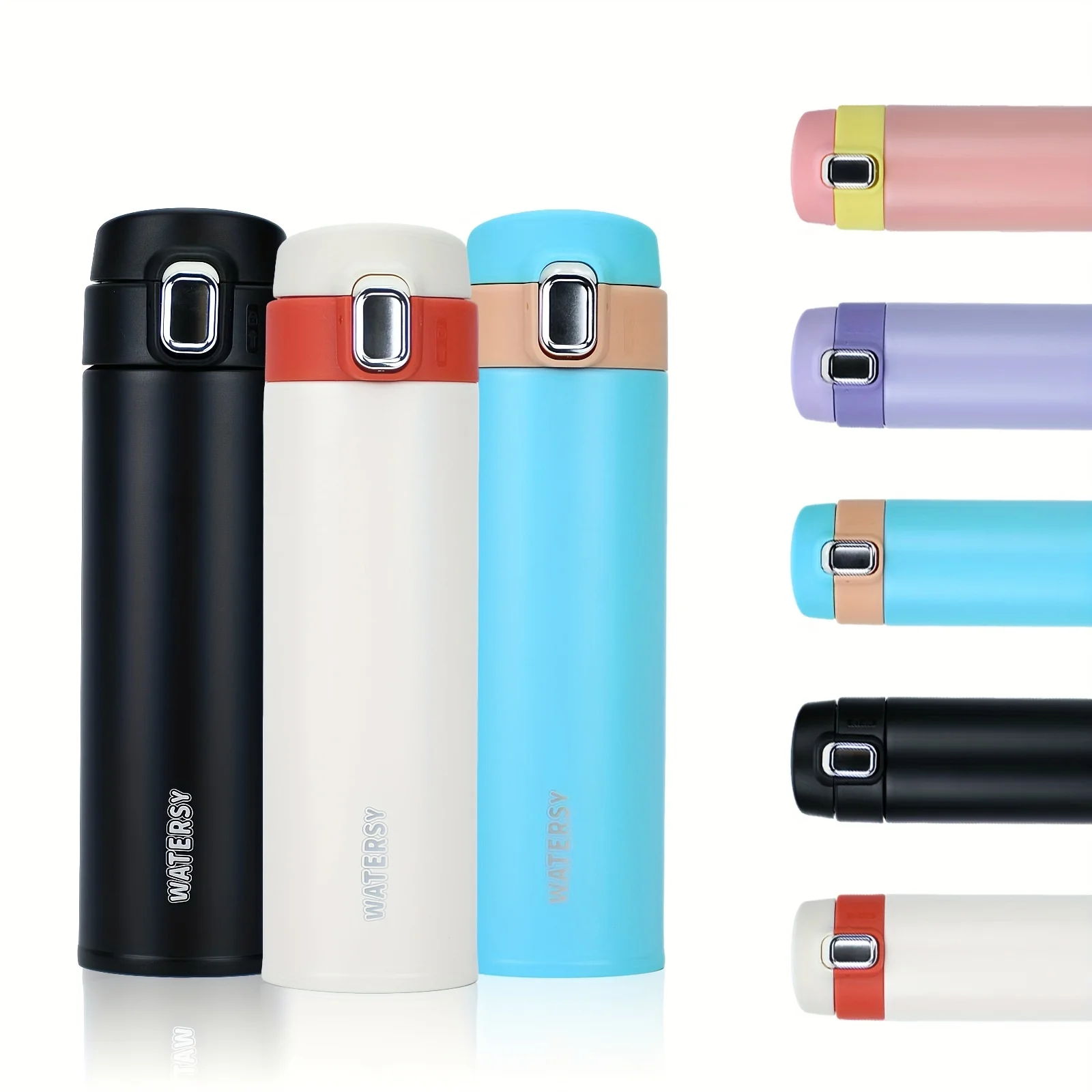 

1pc 500ml/16.9oz Stainless Steel Leakproof Vacuum Cup, Portable Bouncing Insulated Water Bottles For Boys Girls Adults Outdoor