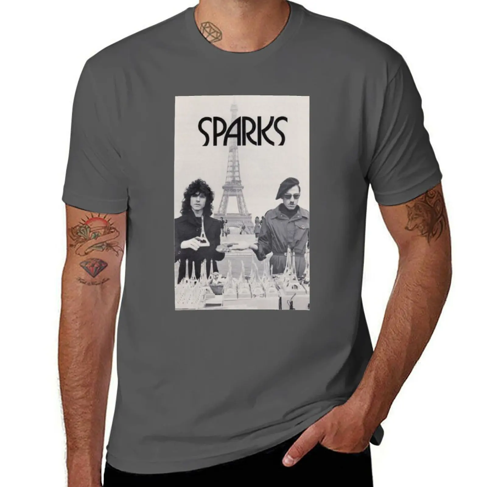 

Sparks band, Sparks brothers , Ron Mael T-Shirt Big Size Crew Neck T-Shirt