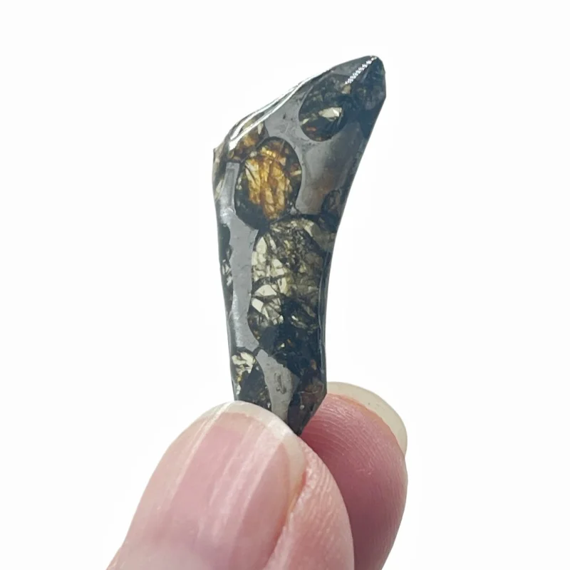 Seymchan Pallasite Meteorite Slice Natural Olivine Stony Iron Meteorite Genuine Space Mineral Specimen  Making Raw Mat TA743
