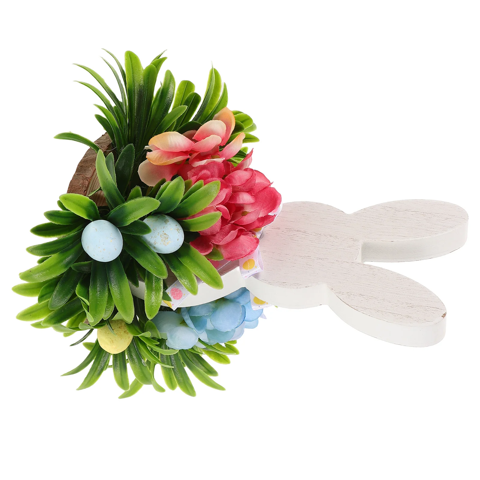 

Easter Bunny Wooden Sign with Egg Detail Farmhouse Table Decor Spring Rabbit Ornament Desktop Holiday Decoration